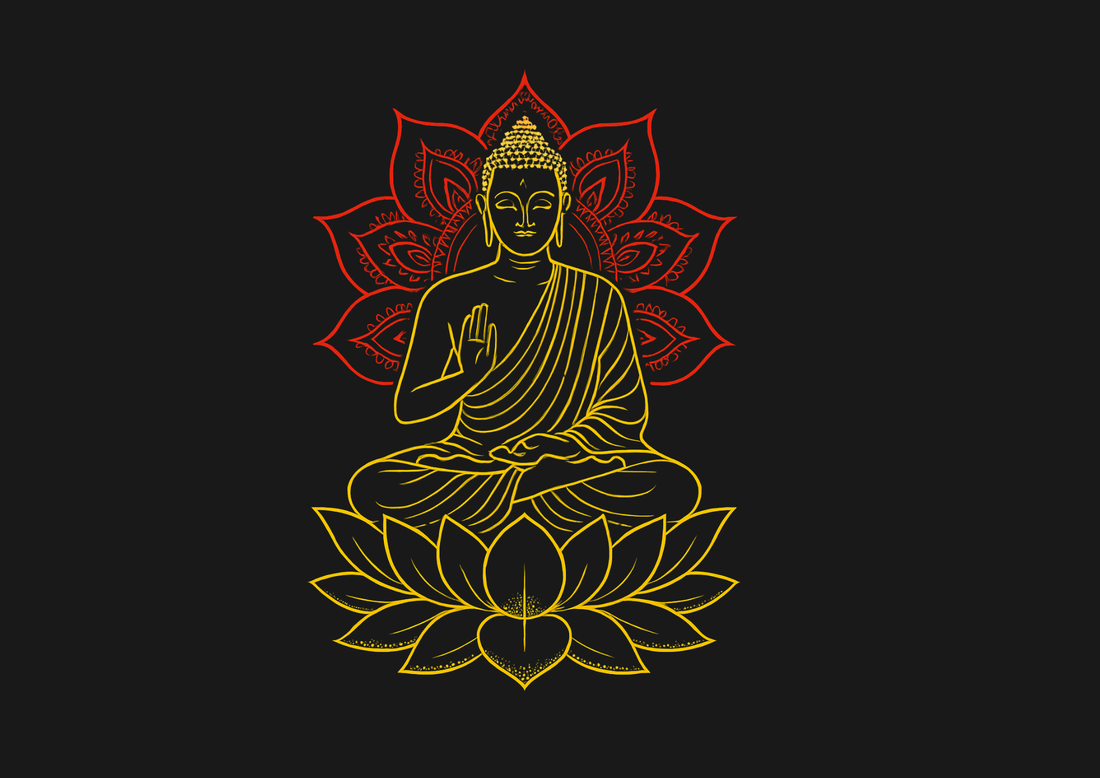 Yoga- Buddha Black Unisex Classic Crew T-Shirt