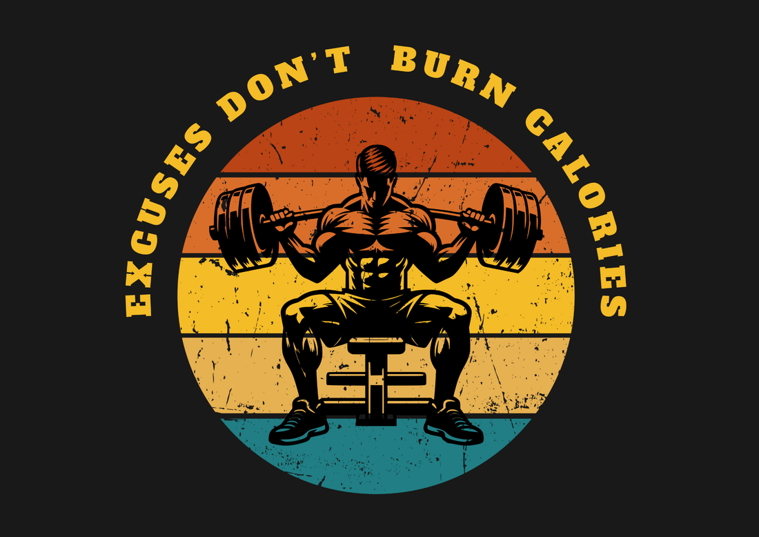 Gym- Excuses Don't burn Calories Black Unisex Classic Crew T-Shirt