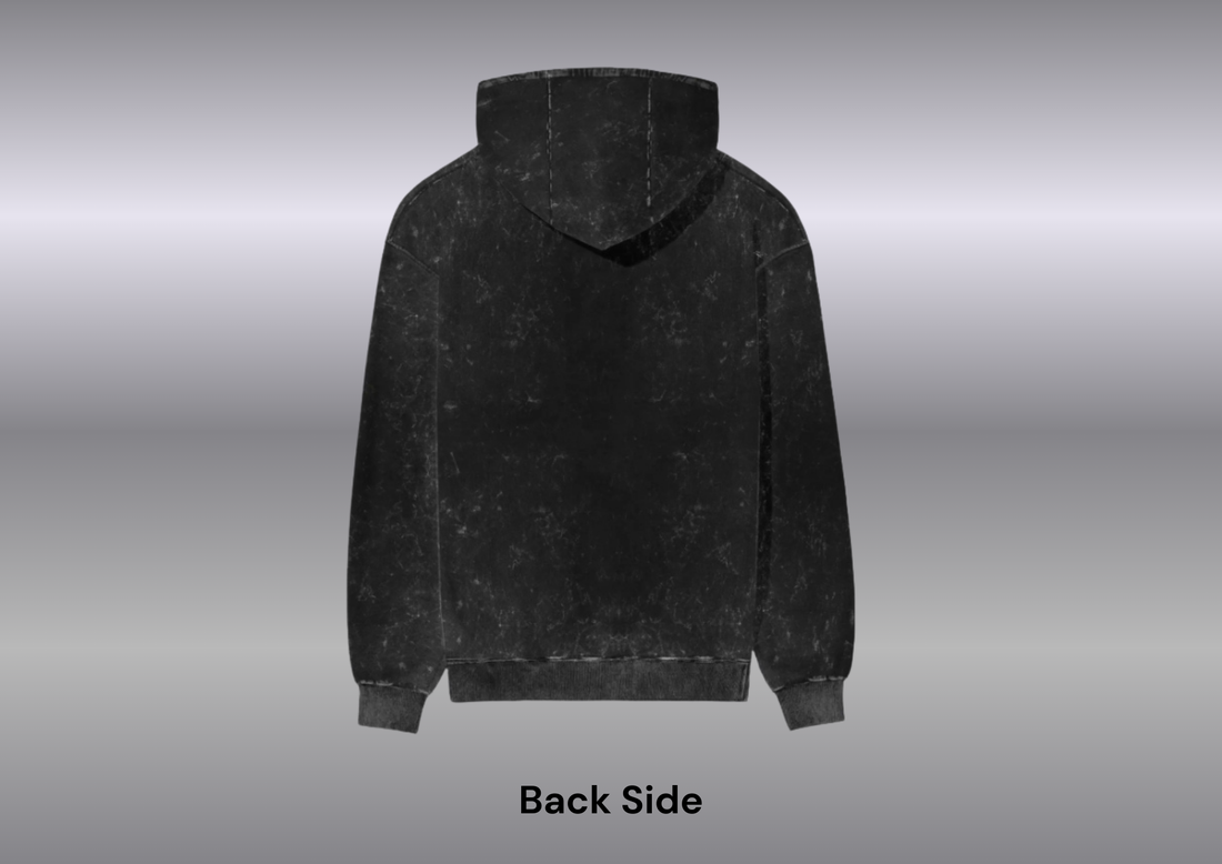 Solid- Black Unisex Acid Washed Hoodie