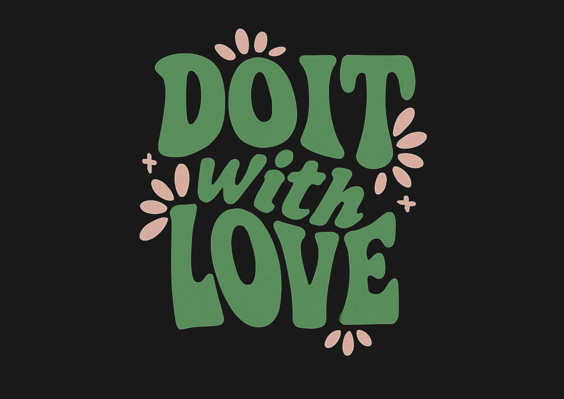 Motivation- Do it with love Black and White Unisex Classic Crew T-Shirt